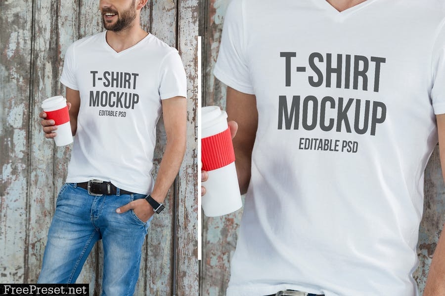 Multicolor T-shirt Mockup AHMYD2Q