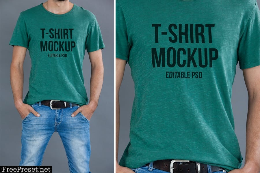 Multicolor T-shirt Mockup AHMYD2Q