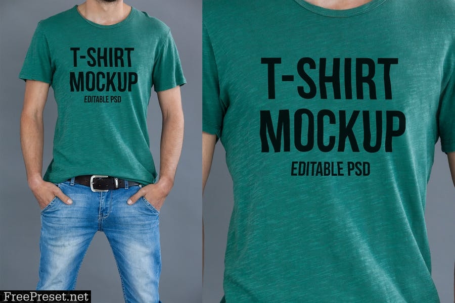 Multicolor T-shirt Mockup Set EB89WA5