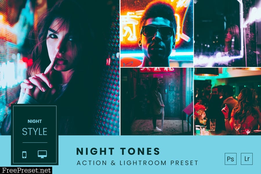 Night Tones Action & Lightroom Preset