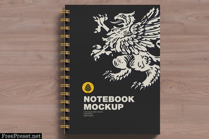 Notebook With Ring Mockup