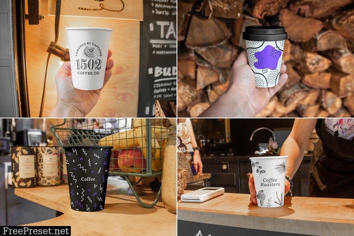 Outdoor Craft Paper Coffee Cup Mockups Vol. 1 XSDV3JW