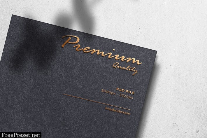 Premium Mockup Logo - Embossed Gold Effect