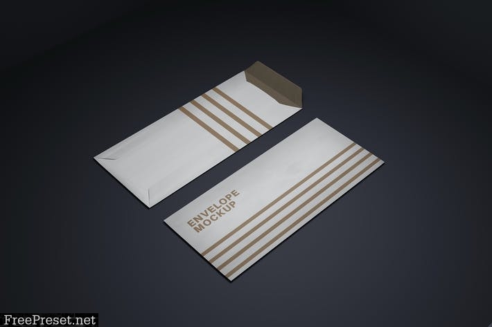 Realistic envelope design mockup U3ED7FK