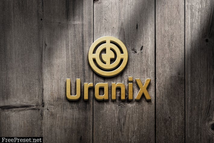 Realistic Mockup Logo - Gold in Wood Texture DXZRQXB