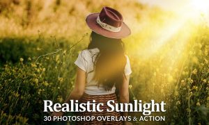 Realistic Sun Light Photoshop Overlays and Action