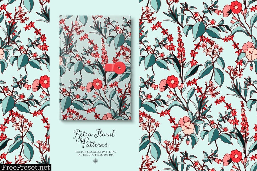 Retro Floral Patterns Set QSRPCPP