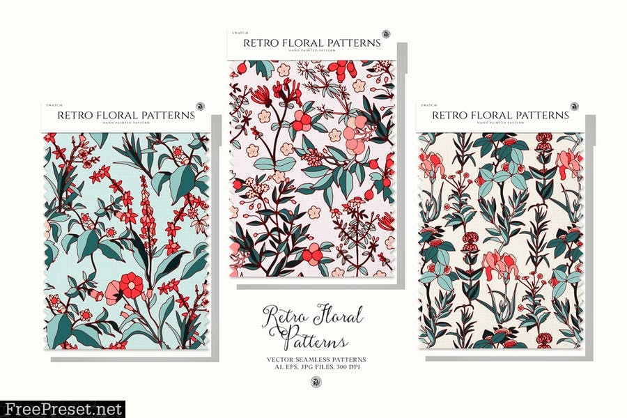 Retro Floral Patterns Set QSRPCPP