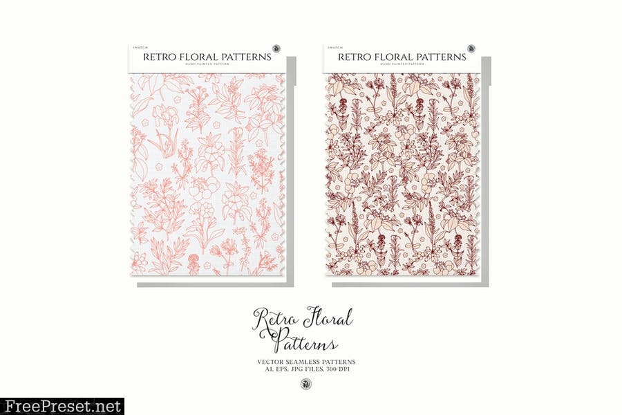 Retro Floral Patterns Set QSRPCPP