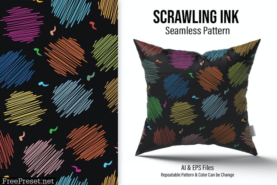 Scrawling Ink Patterns B7CFNTH