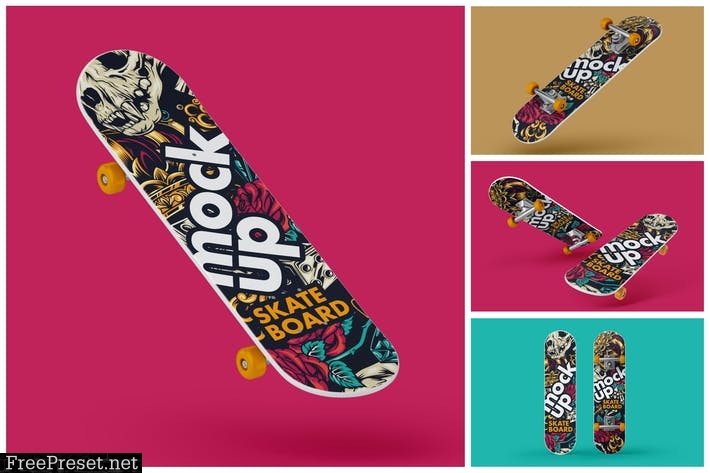 Download Skateboard Mockup Set 2tc57l8