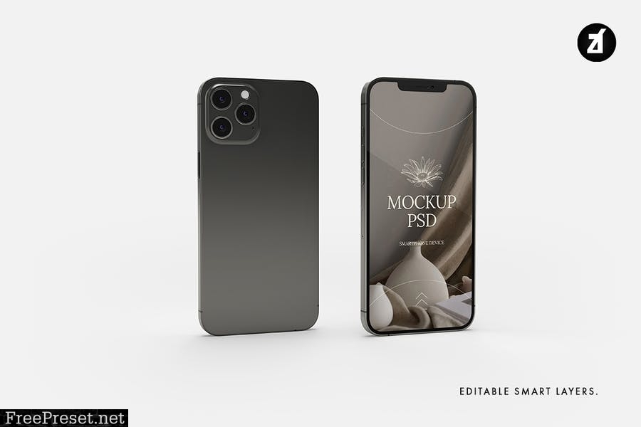 Smartphone showcase mockup BR57KNF