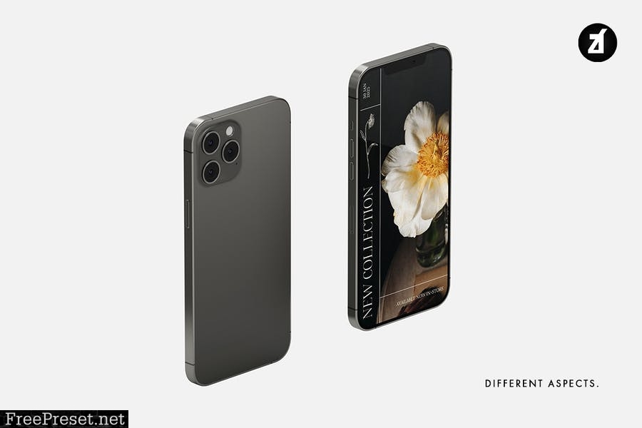 Smartphone showcase mockup BR57KNF