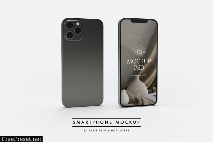 Smartphone showcase mockup BR57KNF