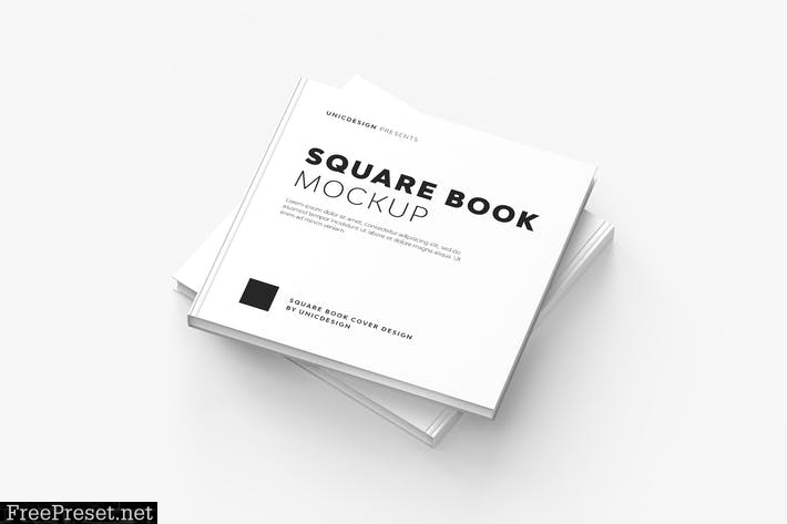 Square Book Mockup VPTYSHK