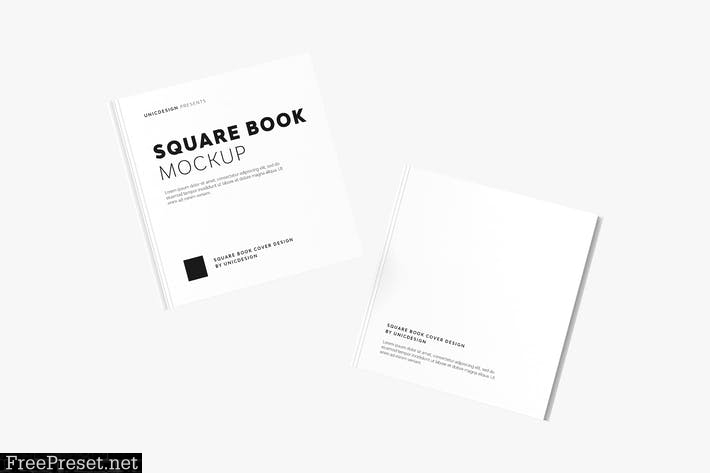 Square Book Mockup