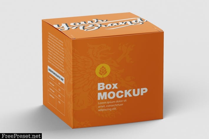 Square Cardboard Box Mockup H6DRYMD