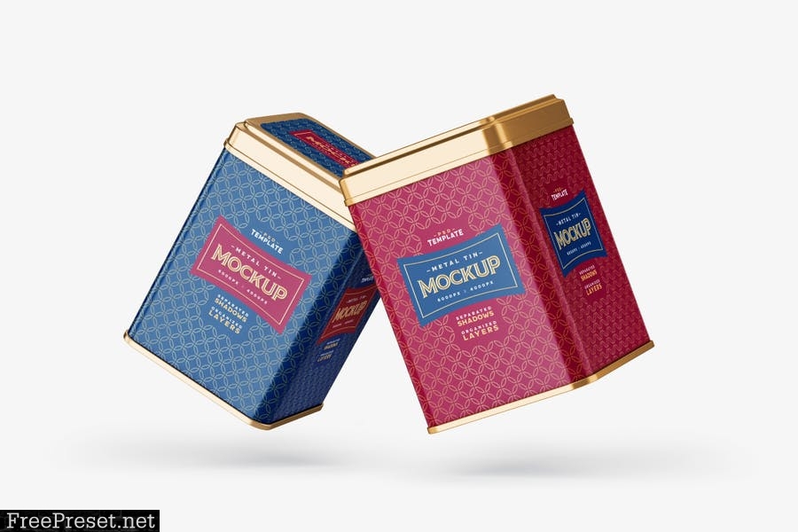 Square Tin Can Mockup Set 32BUKUR