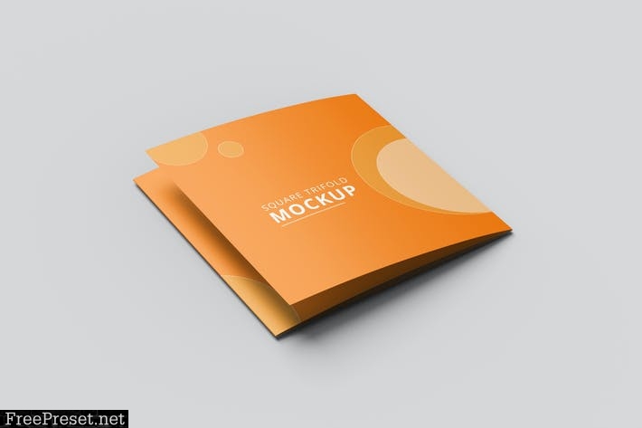 Square Trifold Brochure Mockup 03 P9NFUHR