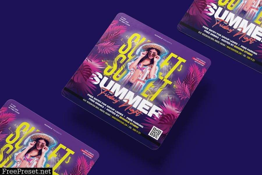 Summer Night Square Flyer and Socials Media VLD9VAX