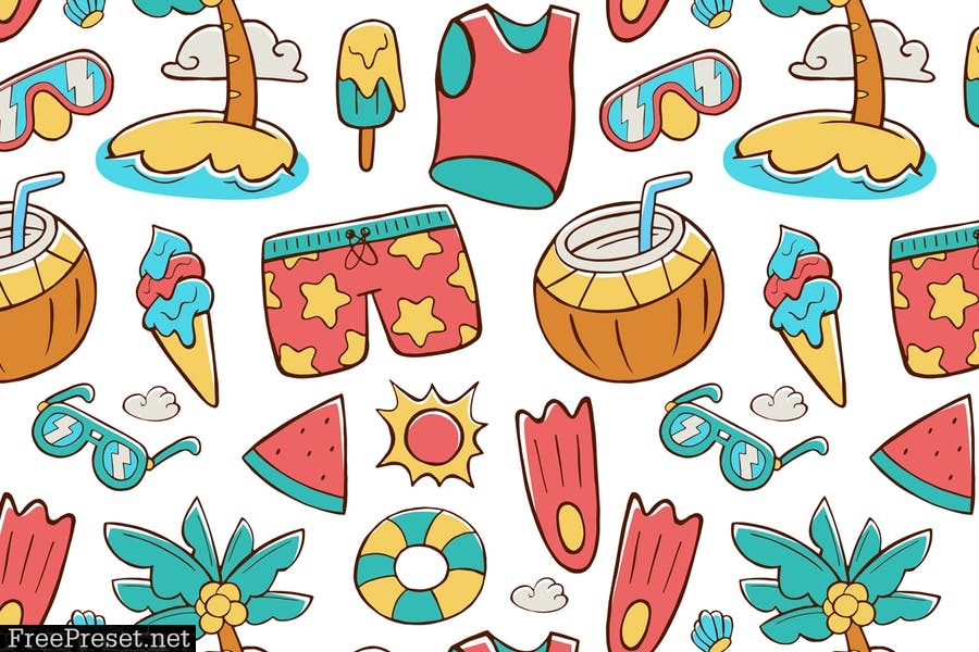 Summer Seamless Pattern #01 G3ZXFHF