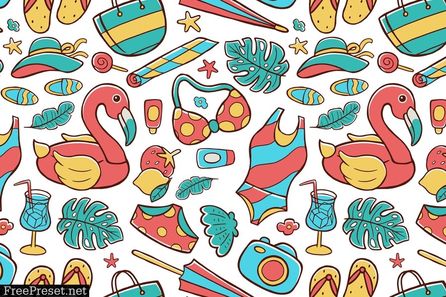 Summer Seamless Pattern #02 A64YT9H