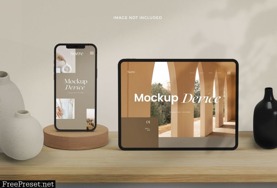 Tablet Mockup Realistic Device Scandinavian Style TVAYLUY