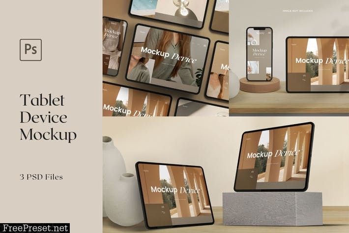 Tablet Mockup Realistic Device Scandinavian Style TVAYLUY