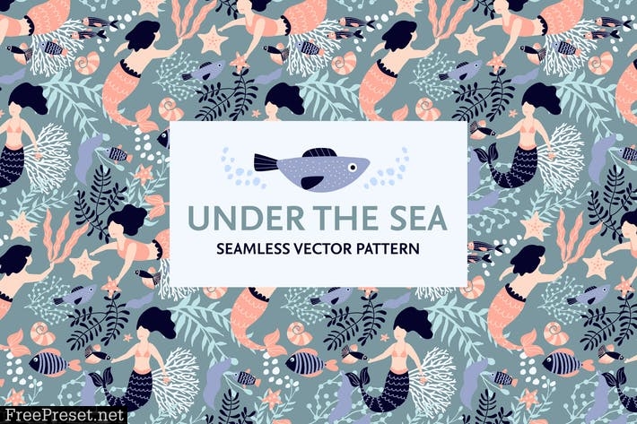 Under The Sea - Seamless Vector Pattern