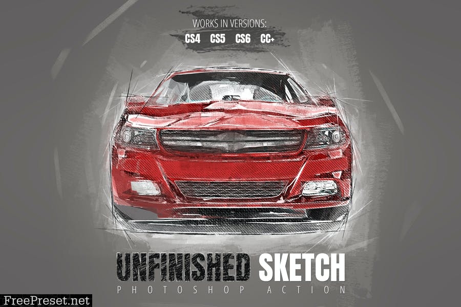 Unfinished Sketch Photoshop Action