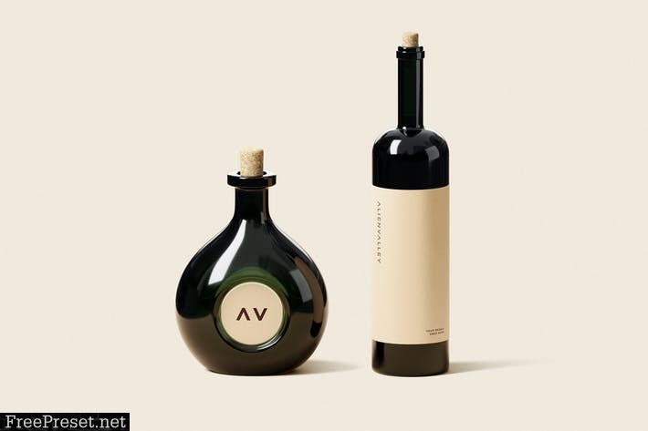 Wine Bottle Mockup ASJFBB3