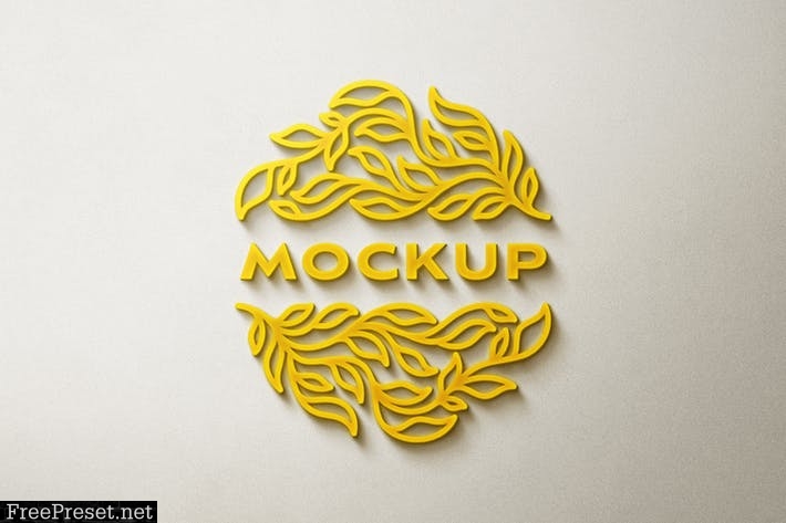 Yellow Glowing Logo Mockup PREDZMN