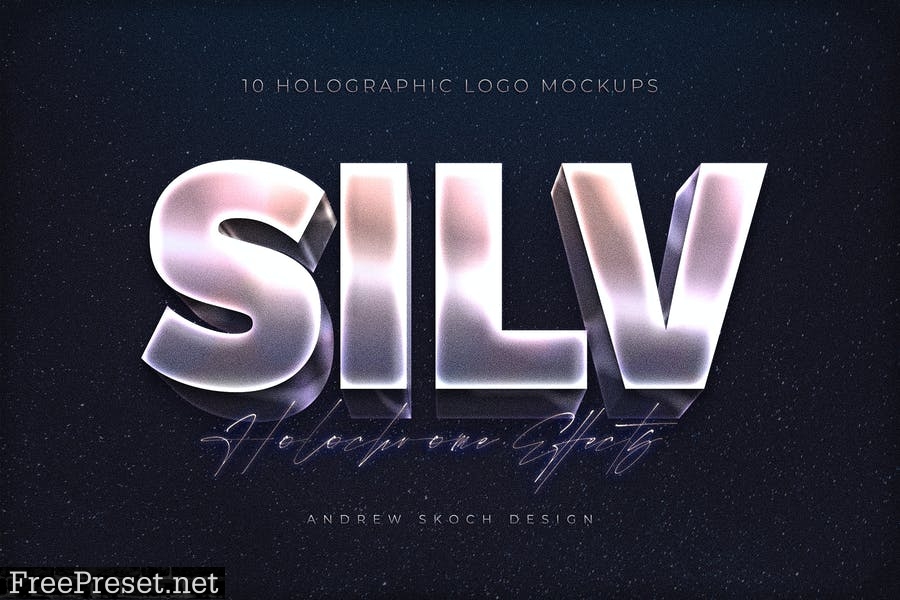 10 Holographic Logo Mockups CF8TNWQ