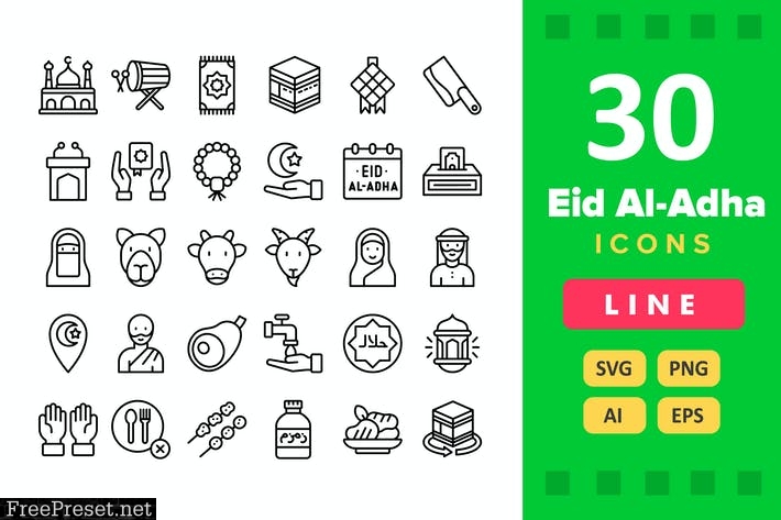 30 Eid Al-Adha Icons - Line ZAJYG3B