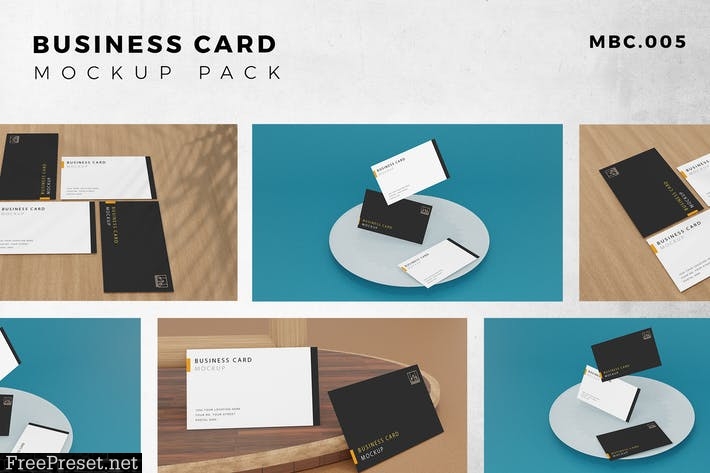 9 Perspective Business Card Mockup Pack 06 9L45K8D