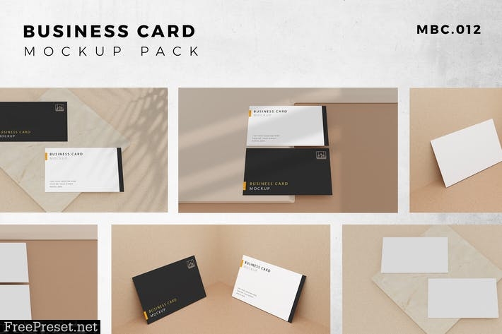 9 Perspective Business Card Mockup Pack 12