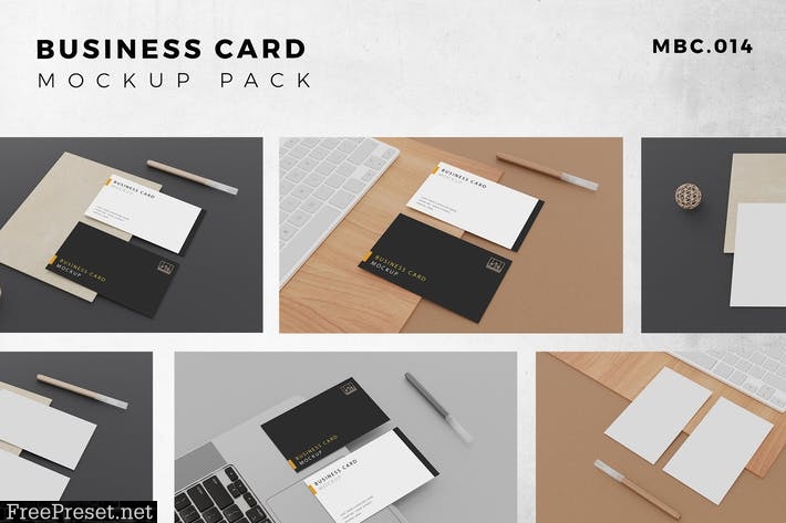 9 Perspective Business Card Mockup Pack 14