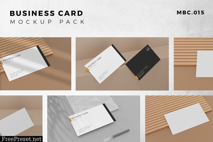 9 Perspective Business Card Mockup Pack 15 BLCDD5P