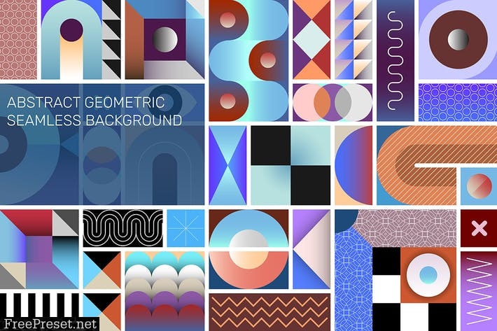 Abstract Geometric Vector Seamless Background Blue TJYTJK3