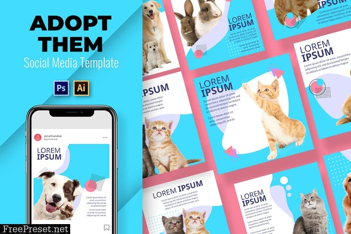 Adopt Pet Social Media Template 7XLAQ3S