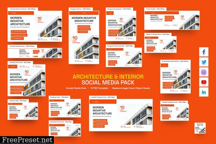 Architecture and Interior Social Media Pack XJSKZ4L