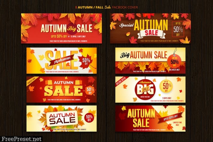 Autumn / Fall Sale Facebook Cover 3V2S23S