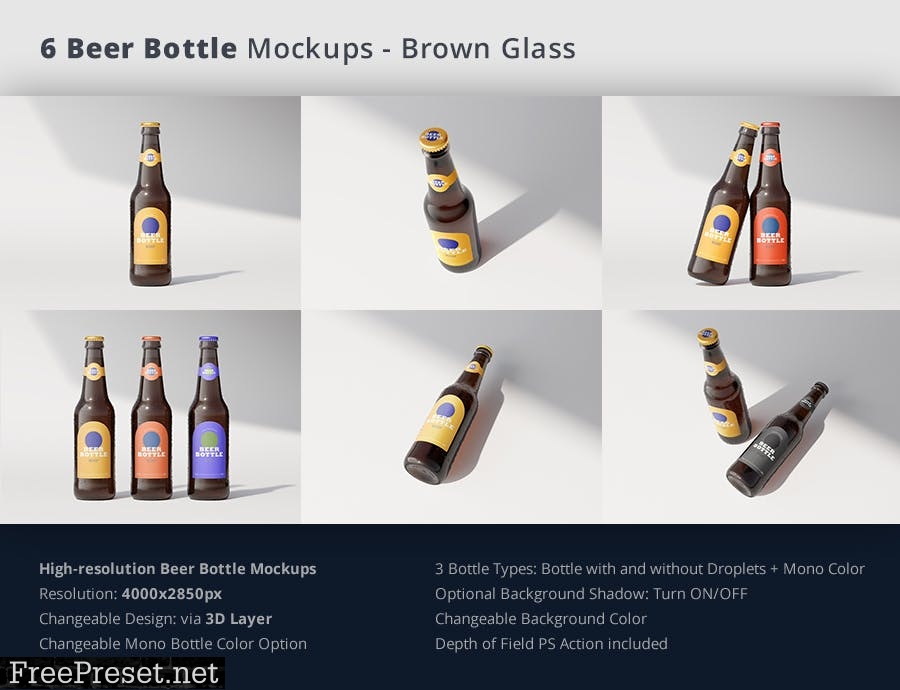 Beer Bottle Mockup 2 6H2VVAW