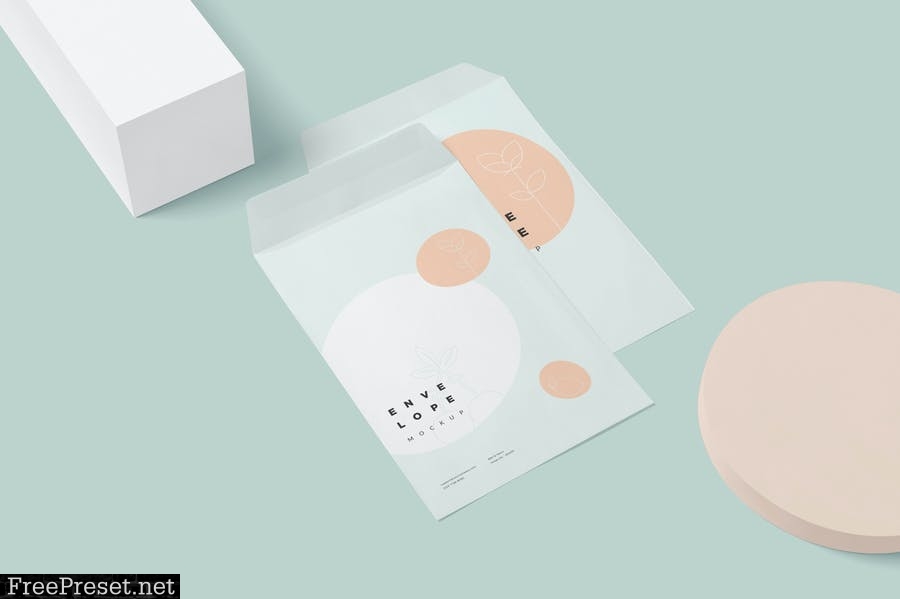 Booklet Size Envelope Mockups F9ADRPN