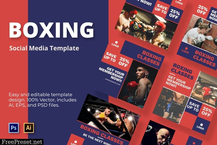 Boxing Class Social Media Template DRUA67L