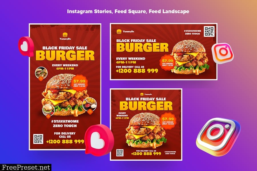 Burger and Steak Social Pack G7RQ6QV