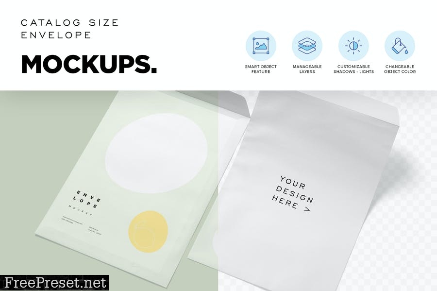 Catalog Size Envelope Mockups SEZW4LC