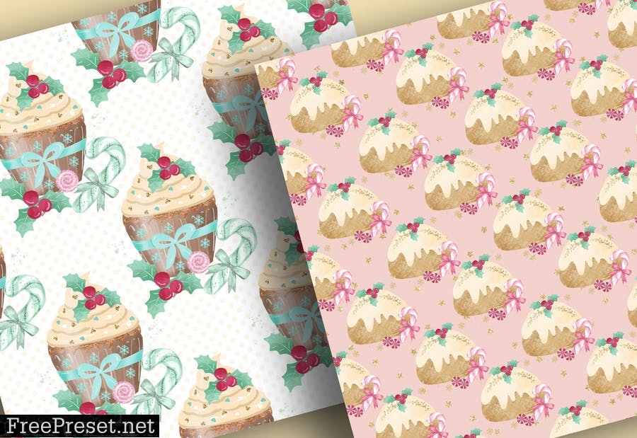 Christmas Sweets digital paper pack ZNYN38W