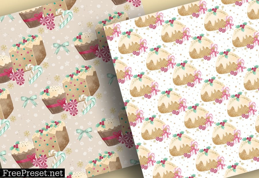 Christmas Sweets digital paper pack ZNYN38W