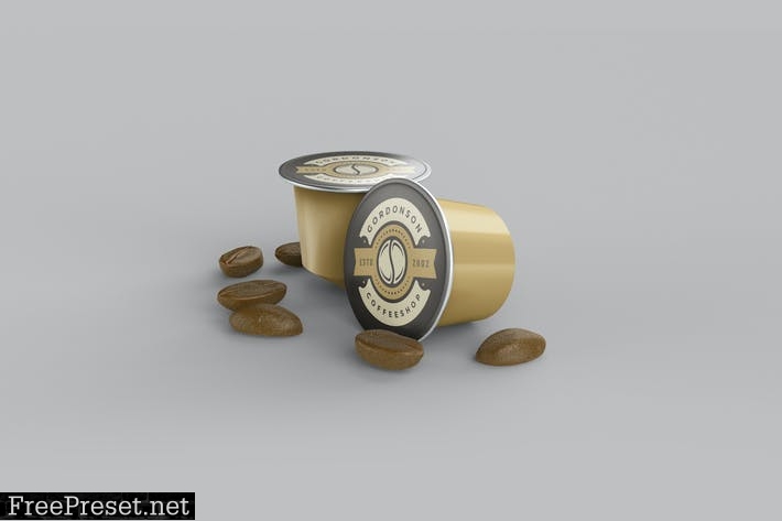 Coffee Capsule Pods Mockup 8NLV7ZE